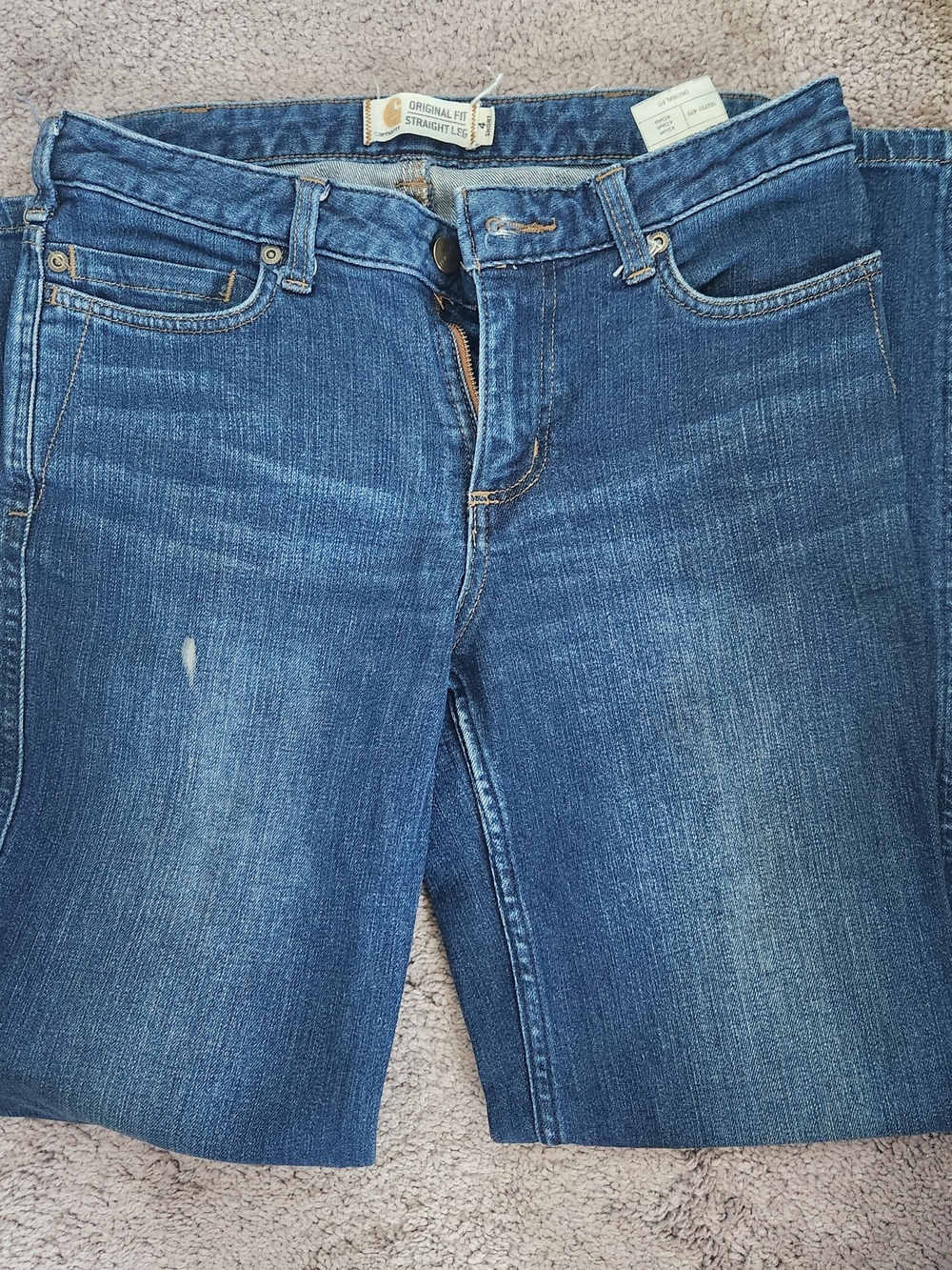 Carhartt Women's Denim Straight-Leg Jeans in Medium Blue
